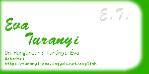 eva turanyi business card